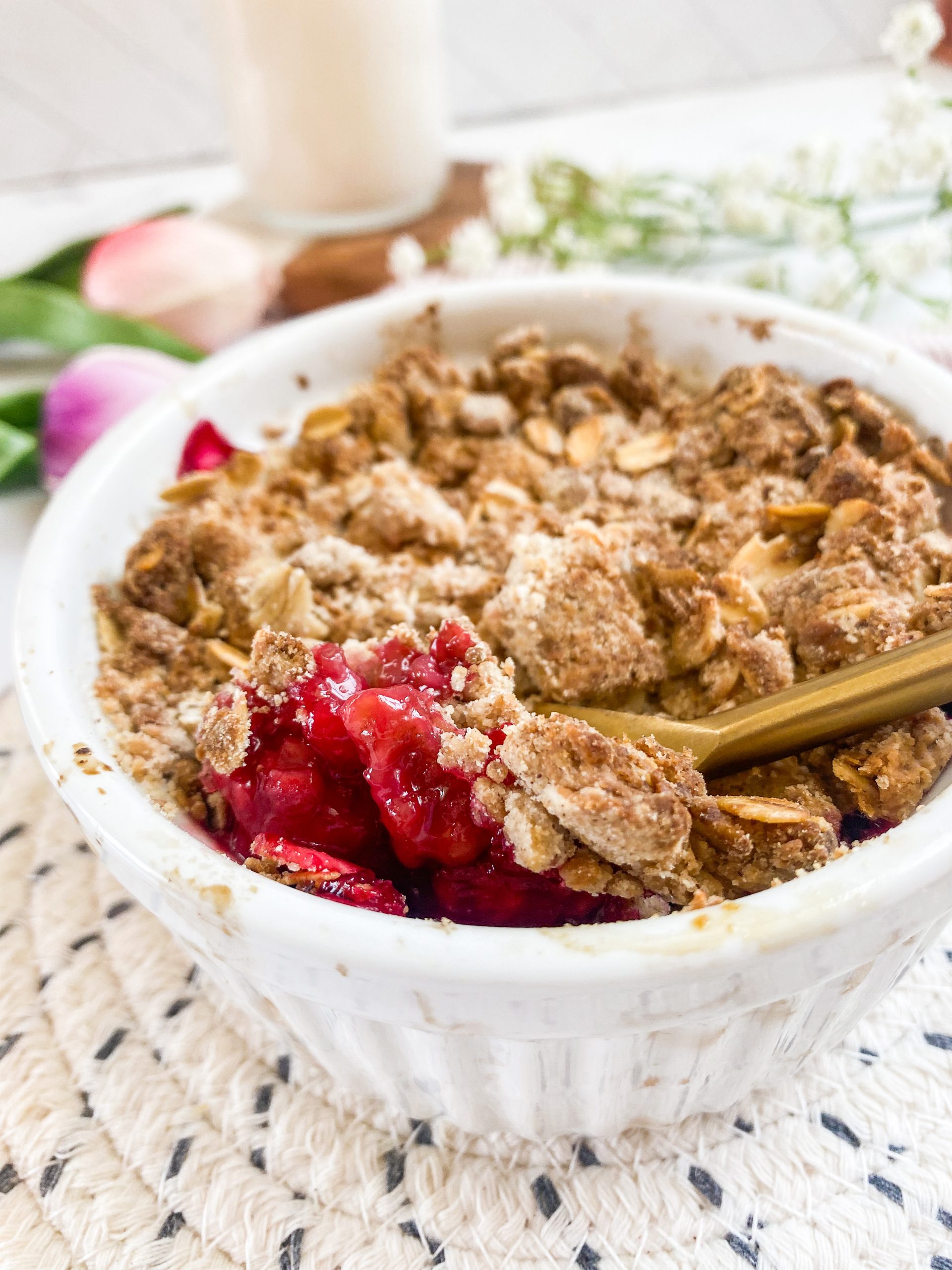 Air Fryer Raspberry Crisp - Caitlin's Table