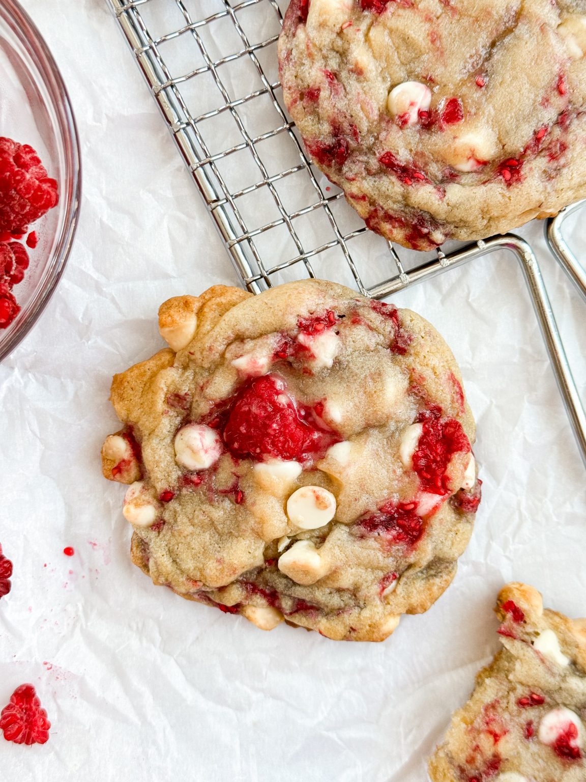 White chocolate raspberry cookies - Caitlin's Table