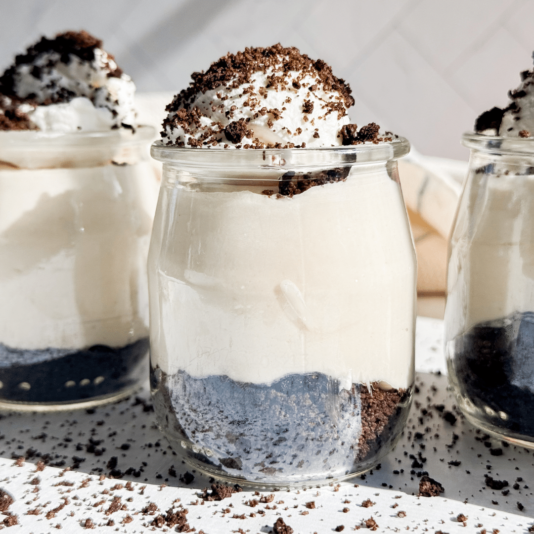 High Protein Oreo cheesecake cups