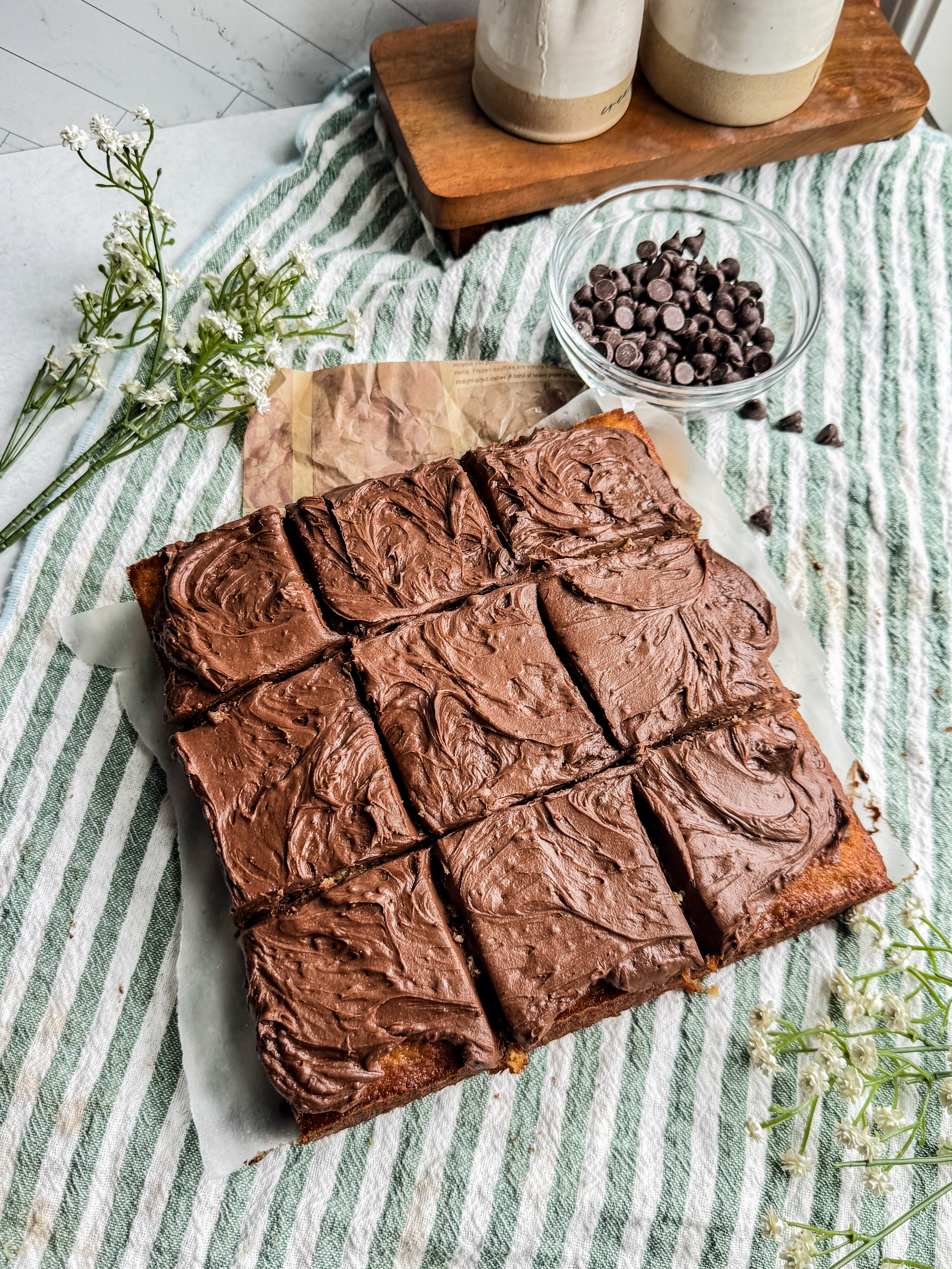 Chocolate-Chip-Snack Cake-with-Chocolate-Frosting