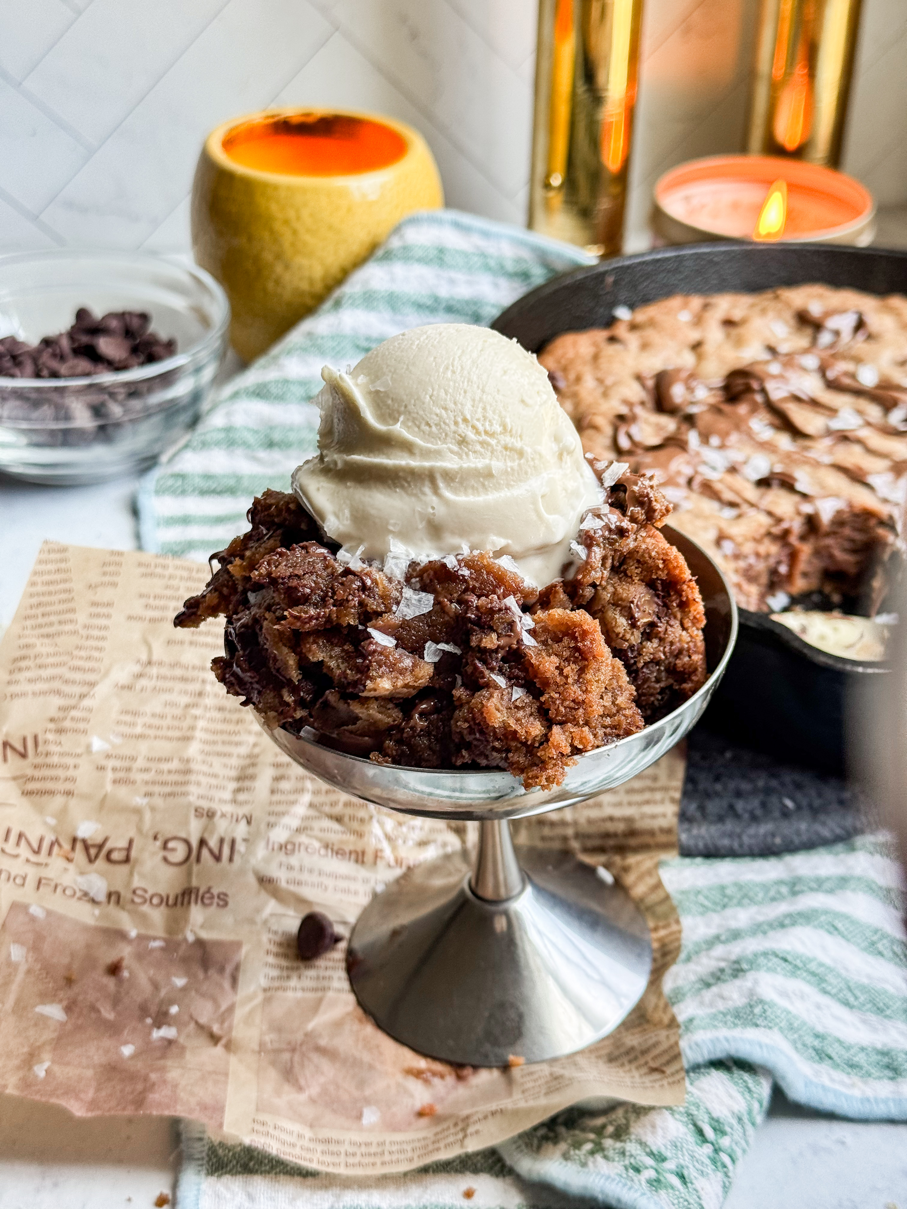 Gooey Chocolate Nutella Skillet Cookie
