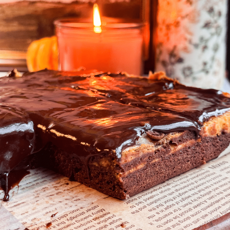 Pumpkin-Cheesecake-Swirl-Brownies-with-Hot-Fudge 7